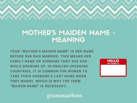 Mother’s Maiden Name - Meaning & Helpful Examples