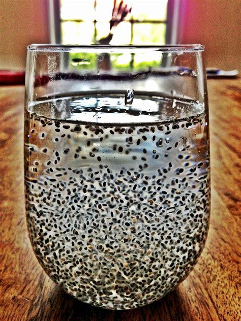 Chia seeds & Water | Chia seed water, Stemless wine glass, Wine glass