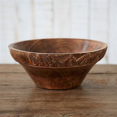 Fair Trade Carved Wooden Bowl By Paper High