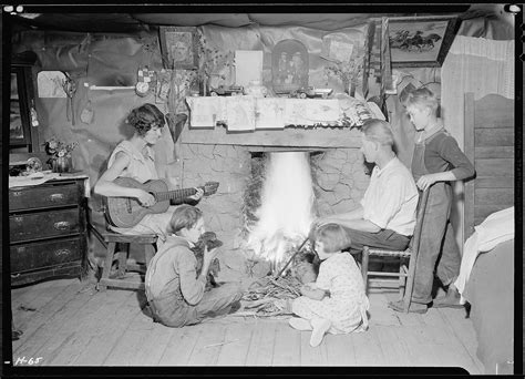 File:"The Glandon family around the fireplace in their home at Bridges Chapel near Loydston(sic ...