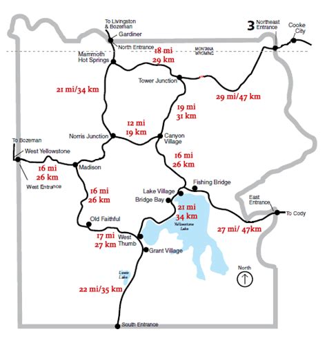 Yellowstone Map With Drive Times - Alayne Lisabeth