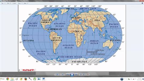 Finding Latitude And Longitude Coordinates On A World Map ...