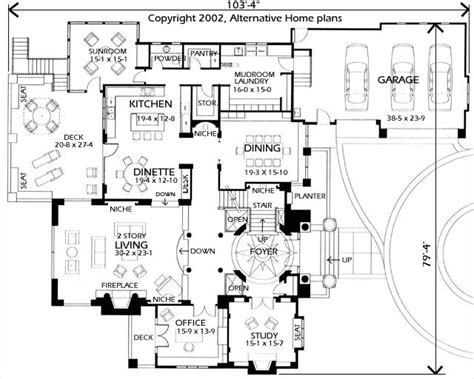 Alternative Home Plans - House Plan #12 Main Level Floor Plan | Morton ...