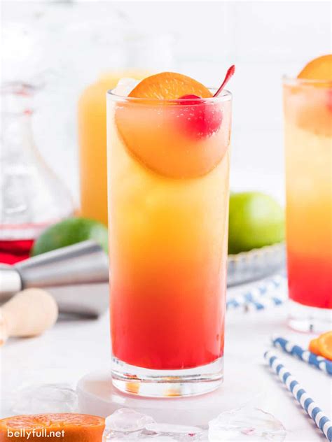 Tequila Sunrise Recipe {Easy Beautiful Cocktail} - Belly Full