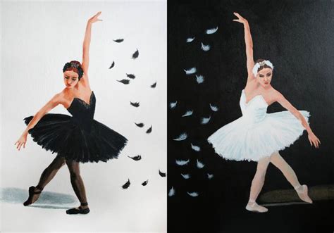 BLACK AND WHITE SWAN. BALLET. DIPTYCH Painting by Svetlana Samovarova ...