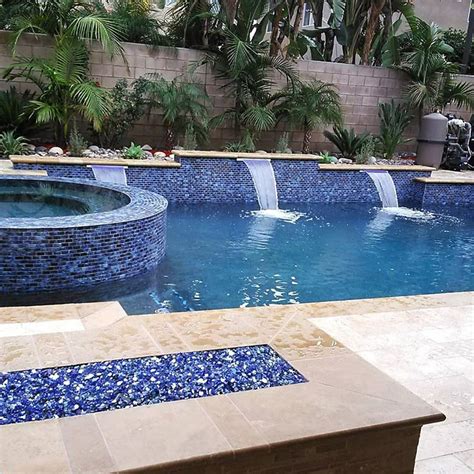 Blue Blend, 1-1/8 | Swimming pool tiles, Pool remodel, Pool houses