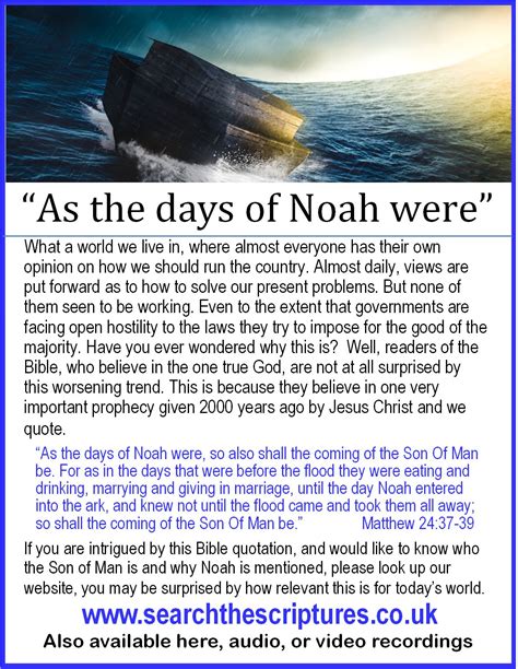 As the days of Noah were – October 2020 | Search the Scriptures