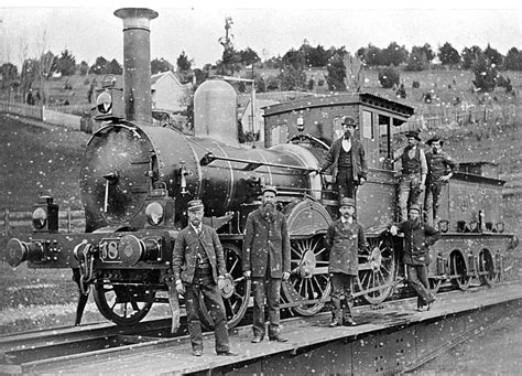 Victorian Passenger Trains | Negative - Victorian Railways F-class 2-4-0 Steam Locomotive & Crew ...