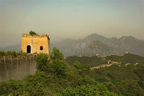 Great Wall of China at Sunrise Stock Image - Image of landmark ...