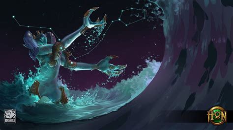 Pisces Riptide, art, Heroes of Newerth, game, sea, wave, fantasy, creature, blue, HD wallpaper ...