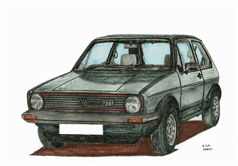 Vw Golf Drawing Cartoon