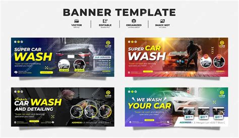 Premium Vector | Super car wash banner template