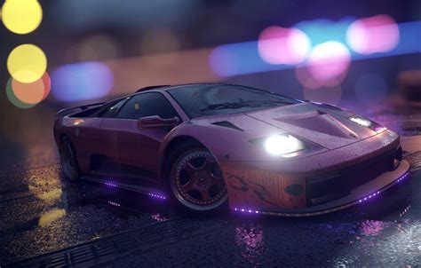 Wallpaper Lamborghini, NFS, Purple, Neon, Diablo, Tuning, Need For Speed, 2015, LED images for ...