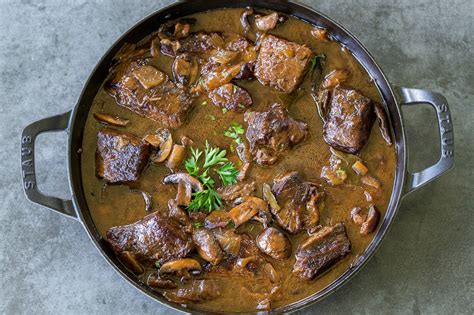 Slow Braised Beef Stew With Mushrooms - Tate Abilootich