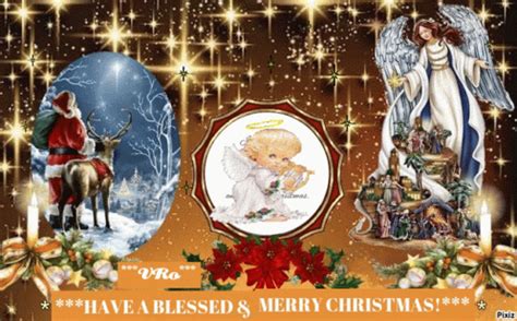 Angels Santa Stars Blessing Christmas | GIF | PrimoGIF