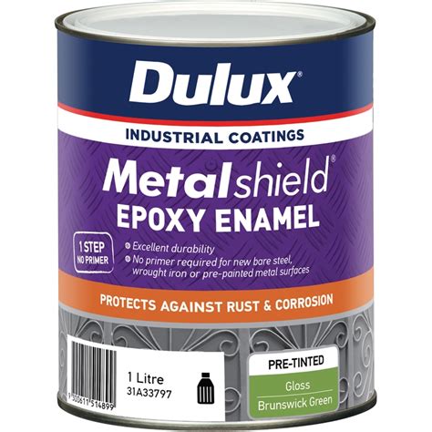 Dulux Metalshield 1L Gloss Brunswick Green Topcoat Epoxy Enamel Paint