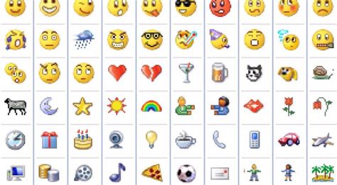 MSN emoticons : nostalgia