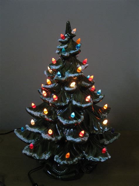 Vintage LARGE 19 ceramic lighted Christmas tree 1970