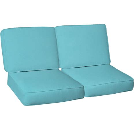 Sunbrella Canvas Aruba 4 Piece Small Outdoor Replacement Loveseat ...