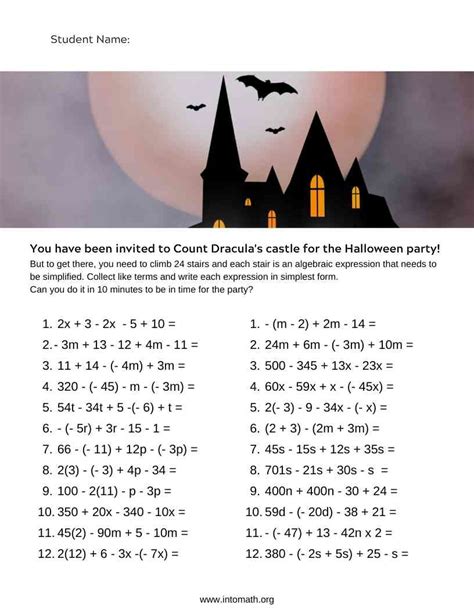 Halloween Math Worksheets Grade 4