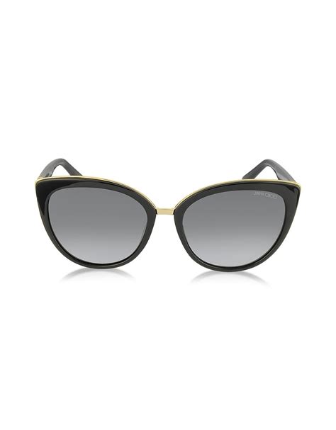 Jimmy Choo Dana/s Acetate Cat Eye Sunglasses in Black - Lyst