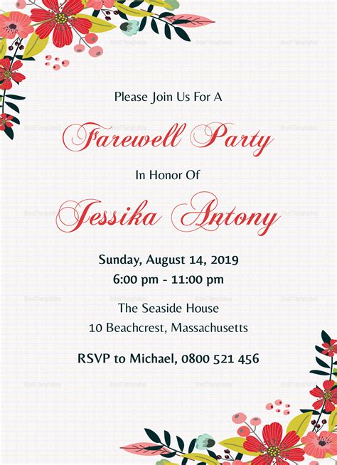 Classic Farewell Party Invitation Design Template in Word, PSD, Publisher