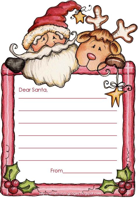 XMAS COLORING PAGES | Santa letter template, Santa template, Santa letter