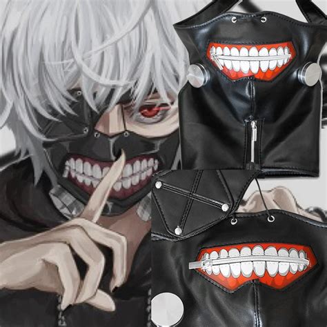 Tokyo Ghoul Cosplay Mask Kaneki Ken Black Mask Adjustable Zipper ...