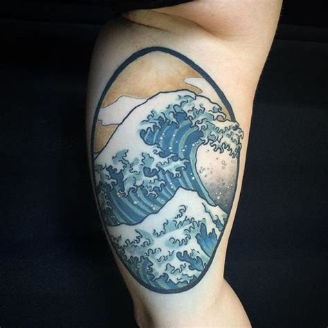 15 Powerful Hokusai Wave Tattoos • Tattoodo