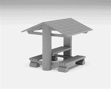 Park Benches Pack - benches, picnic tables and gazebo in H0 | 3D models download | Creality Cloud