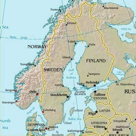 google maps europe: Map of Scandinavia Countries Region