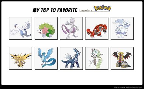 Top 10 Legendary Pokemon by whosaskin on DeviantArt