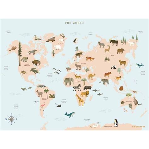 ViSSEVASSE World Map Animal | Danish design posters