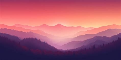 Premium AI Image | Warm Coral and Lavender Minimalist Mountain Landscape Wallpaper AI Generated