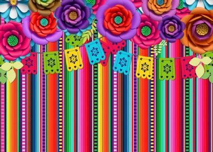 Carnival Fiesta Backdrop Photography Mexican Element DIY Party Background Diy Party Background ...