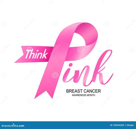 Breast Cancer Awareness Month Campaign Design with Pink Ribbon. Stock ...