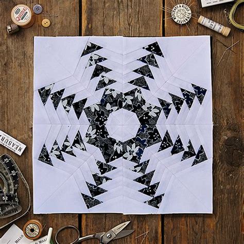 Snowflake Quilt Block Free Pattern designed by zwilliams of Today's Quilter | Snowflake quilt ...