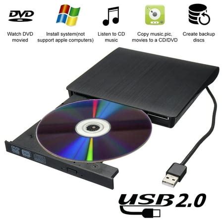 USB 2.0 Slim External DVD Drive DVD-RW CD-RW Burner Laptop Potable Optical Play | Walmart Canada