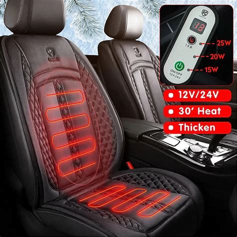 12V/24V Car Seat Heater 120CM Lengthen Heated Car Seat Cover Warm Car ...