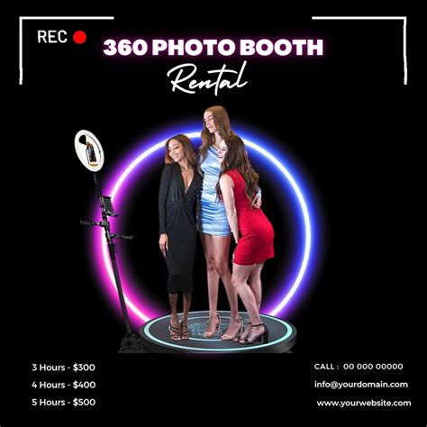 360 Photo Booth Flyer, 360 Photobooth Flyer, 360 Video Booth Flyer, 360 Flyer, 360 Spin Video ...