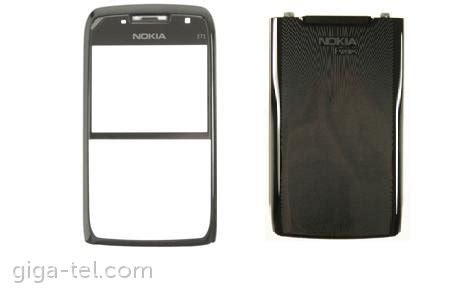 Nokia E71 front + battery cover black