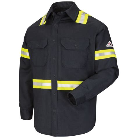 Men's Bulwark FR fire retardant Enhanced Visibility Uniform Shirt with ...