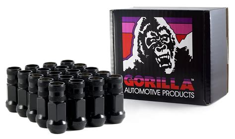 Lug Nuts Automotive Gorilla Automotive 45048BC-20 Black 14mm x 1.50 ...