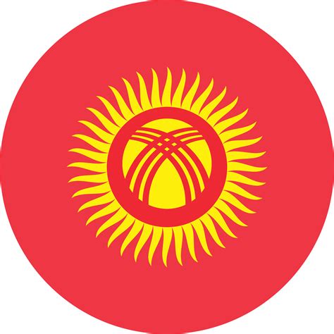 Circle flag of Kyrgyzstan. 11571455 PNG