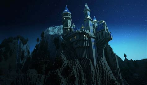 Download Epic Minecraft Scene with Built Structures, Sun and Trees | Wallpapers.com