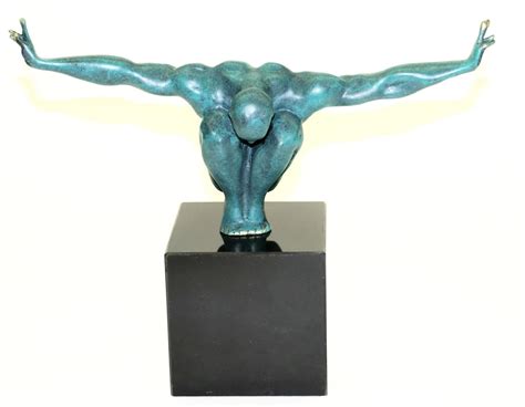 Olympic Man Arms Outstretched Athlete Swimmer Male Muscular Bronze ...