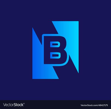 Letter b tech logo design Royalty Free Vector Image