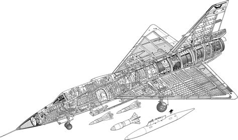 Convair F-106 Delta Dart Cutaway Drawing in High quality