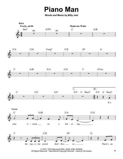 Billy Joel - Piano Man sheet music