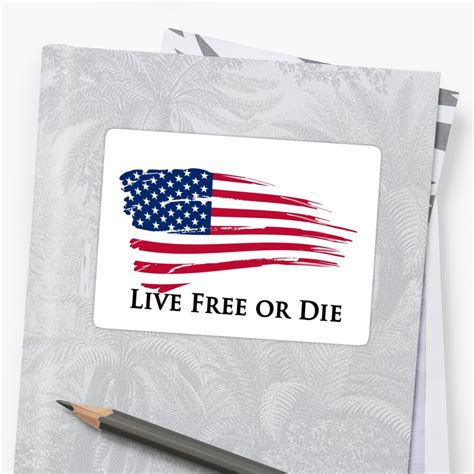 "American Flag Live Free or Die Freedom New Hampshire" Stickers by 8675309 | Redbubble